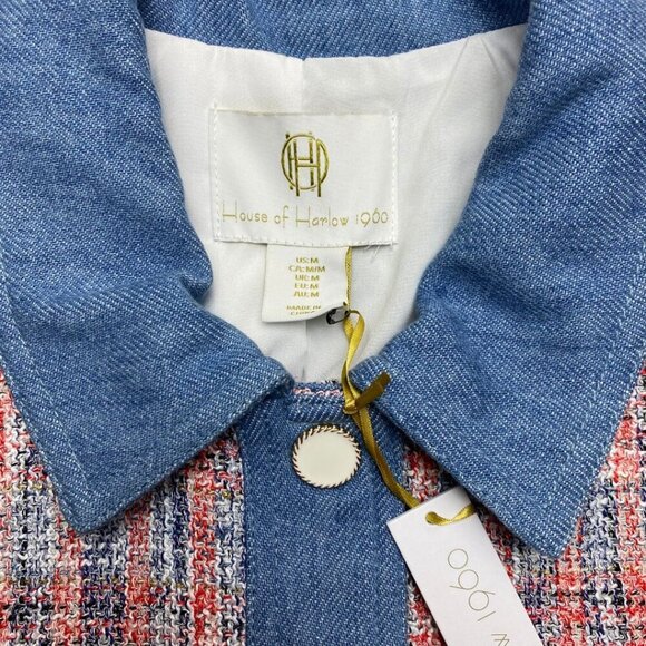 HOUSE OF HARLOW 1960 NEW Tweed Denim Western Style Jacket Size M - Picture 3 of 7